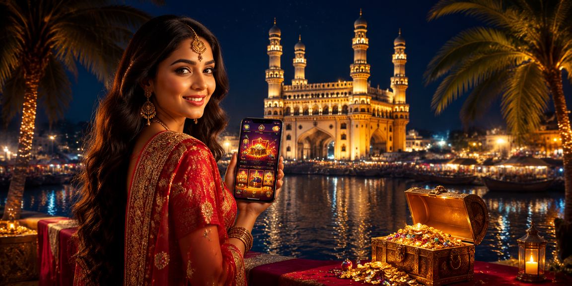 Mobile online casino gameplay near Charminar landmark in Hyderabad